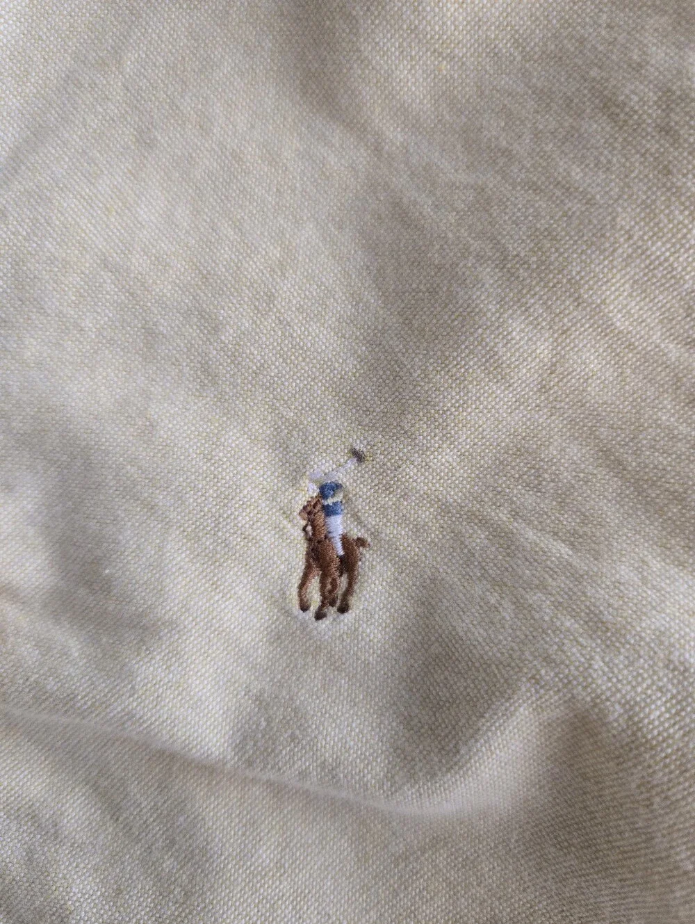 Ralph Lauren Pale Yellow Button-Down Shirt with Polo Logo